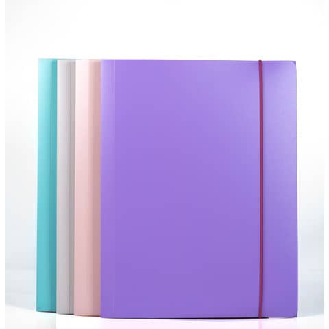 Cartelline a 3 lembi Leonardi ViceVersa A4 25,5 x 35,5 cm conf. da 4 colori assortiti - 100041254